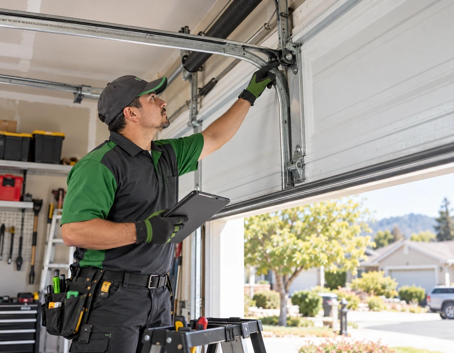 Multi-point garage door maintenance inspection